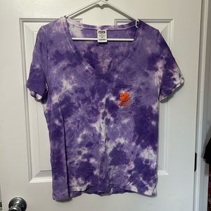 Clemson Tigers Purple Tie Dye Tshirt